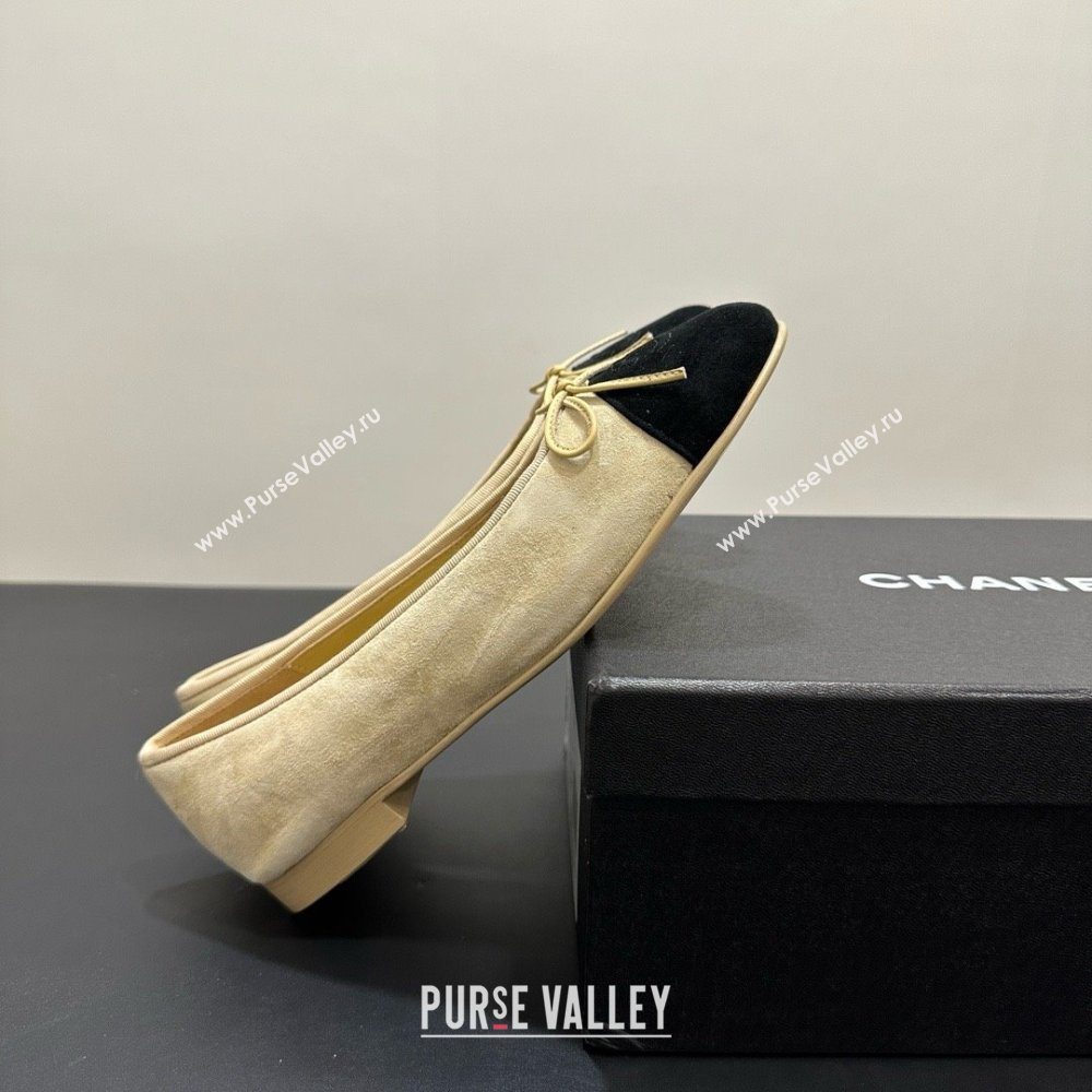 Chanel Suede Grosgrain Ballerina Beige 2025 (MD-25050913)
