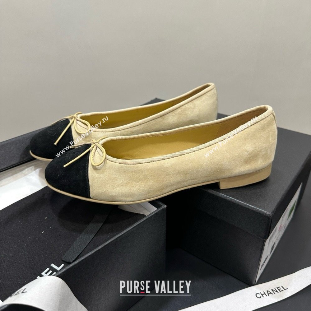 Chanel Suede Grosgrain Ballerina Beige 2025 (MD-25050913)