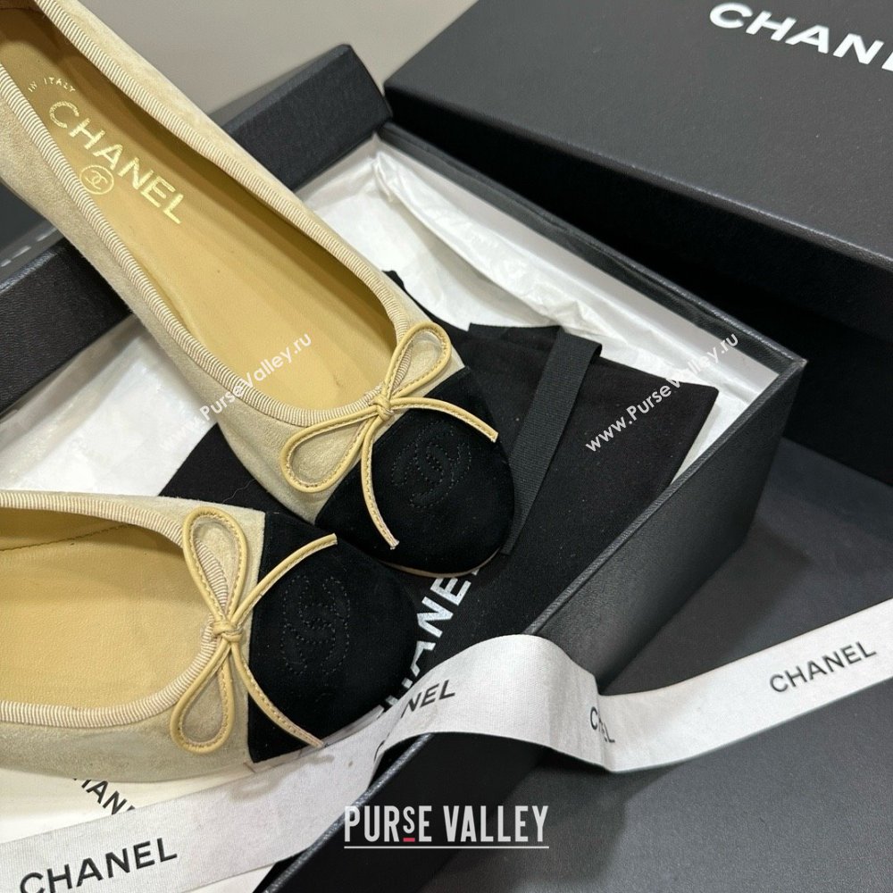 Chanel Suede Grosgrain Ballerina Beige 2025 (MD-25050913)