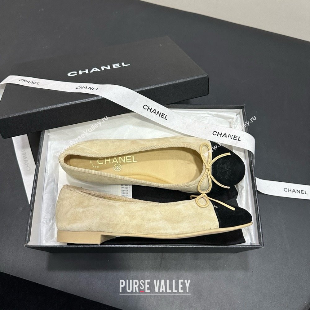 Chanel Suede Grosgrain Ballerina Beige 2025 (MD-25050913)