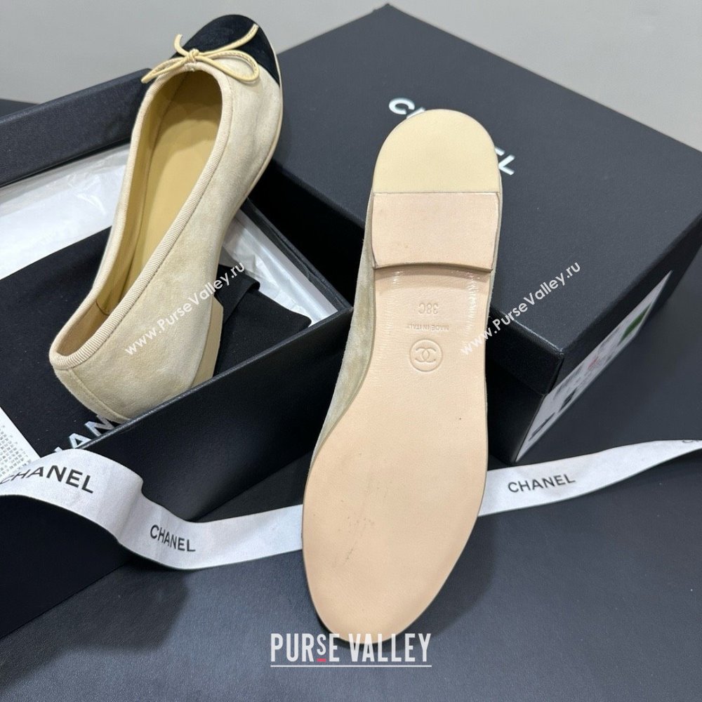 Chanel Suede Grosgrain Ballerina Beige 2025 (MD-25050913)