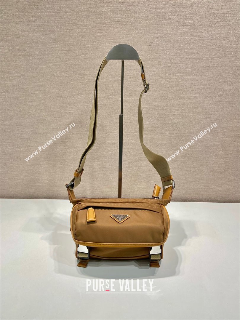 Prada Mens Re-Nylon and Saffiano leather shoulder bag Cork Beige 2024 2VH171 (YZ-240805080)