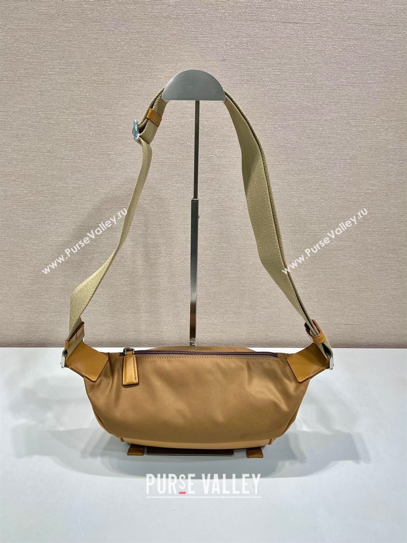 Prada Mens Re-Nylon and Saffiano leather shoulder bag Cork Beige 2024 2VH171 (YZ-240805080)