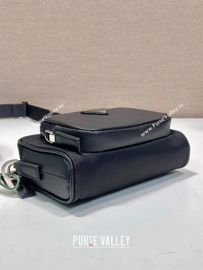 Prada Re-Nylon and Saffiano leather shoulder bag 2VH172 Black 2025 (YZ-251121148)