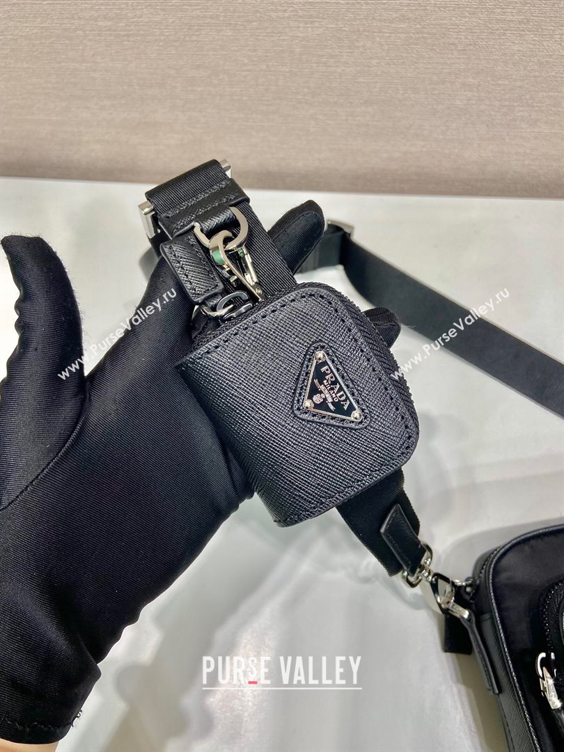 Prada Re-Nylon and Saffiano leather shoulder bag 2VH172 Black 2025 (YZ-251121148)