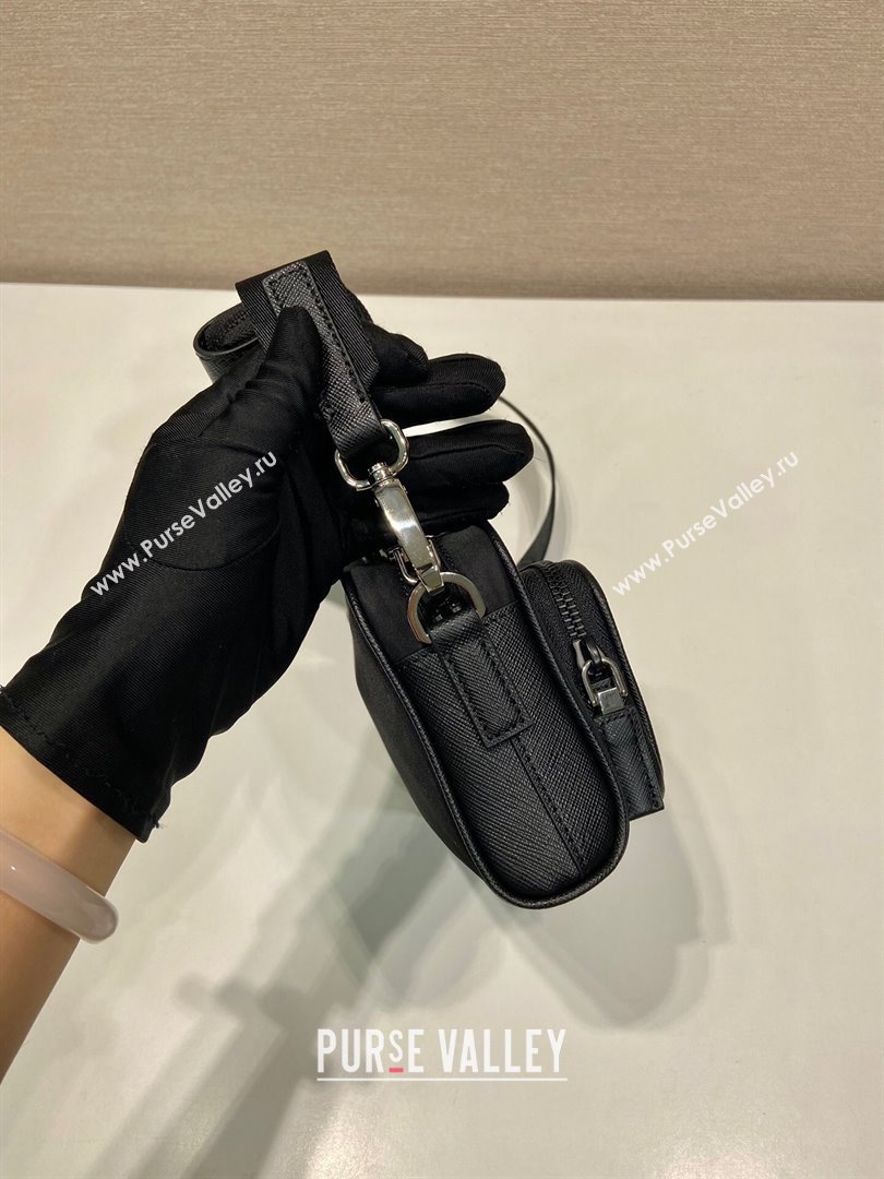 Prada Re-Nylon and Saffiano leather shoulder bag 2VH172 Black 2025 (YZ-251121148)