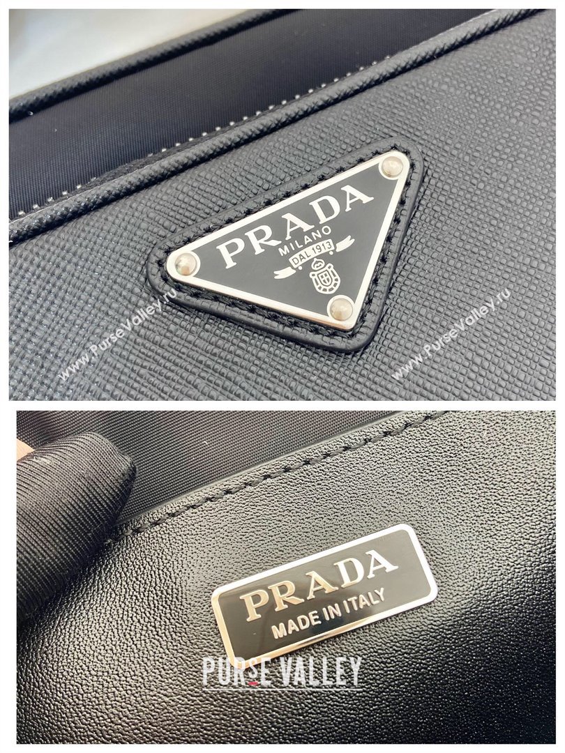 Prada Re-Nylon and Saffiano leather shoulder bag 2VH172 Black 2025 (YZ-251121148)