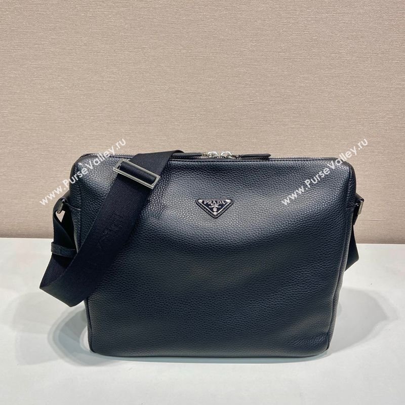 Prada Mens Medium leather shoulder bag 2VH182 Black 2025 (YZ-250407024)