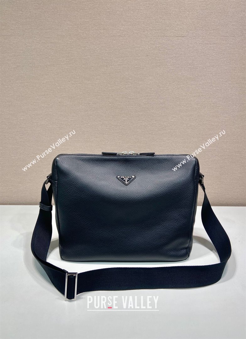 Prada Mens Medium leather shoulder bag 2VH182 Black 2025 (YZ-250407024)