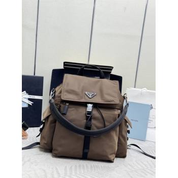 Prada Mens Explore Re-Nylon and leather backpack bag Sienna Brown 2025 2VZ118 (YZ-260410126)