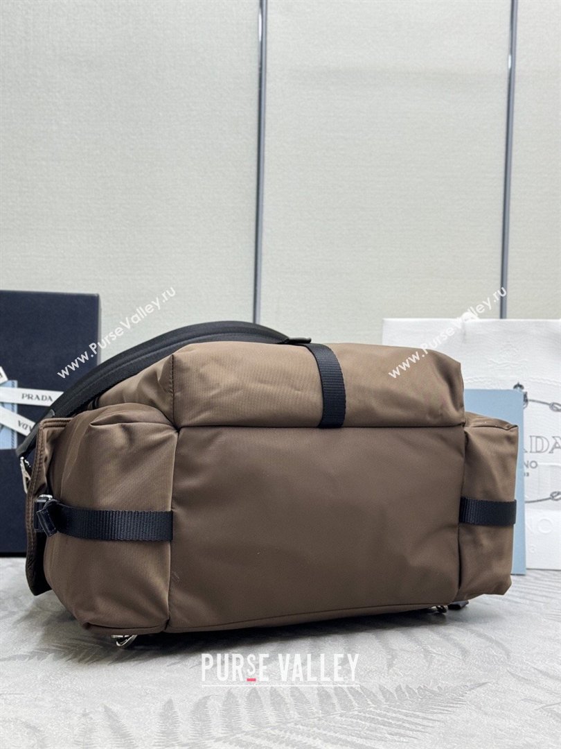 Prada Mens Explore Re-Nylon and leather backpack bag Sienna Brown 2025 2VZ118 (YZ-260410126)