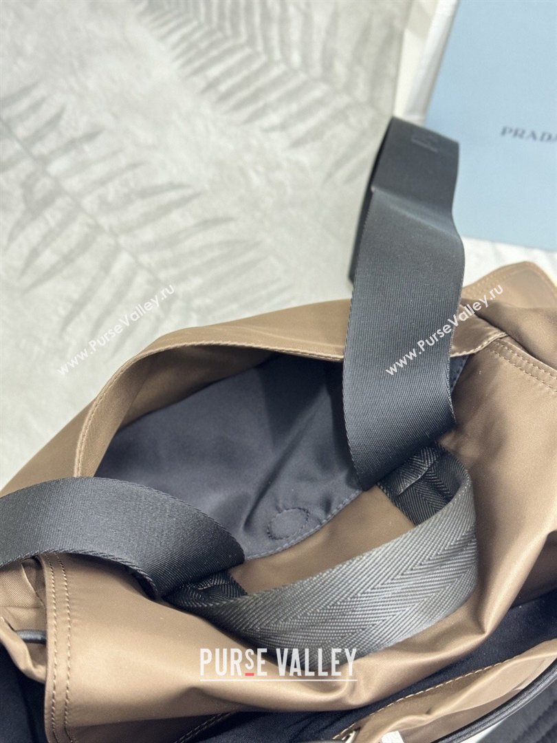 Prada Mens Explore Re-Nylon and leather backpack bag Sienna Brown 2025 2VZ118 (YZ-260410126)