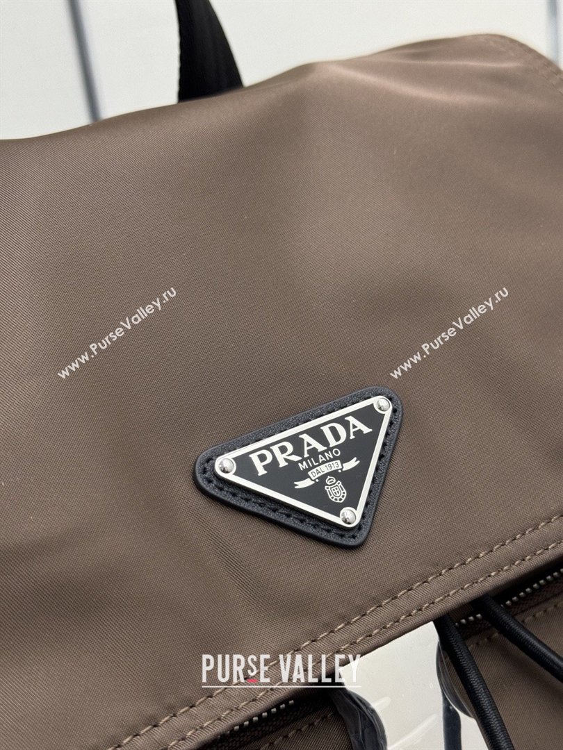 Prada Mens Explore Re-Nylon and leather backpack bag Sienna Brown 2025 2VZ118 (YZ-260410126)