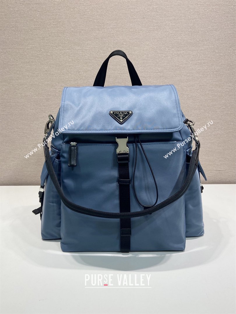 Prada Mens Explore Re-Nylon and leather backpack bag Blue 2026 2VZ118 (YZ-260410125)