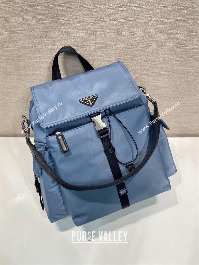 Prada Mens Explore Re-Nylon and leather backpack bag Blue 2026 2VZ118 (YZ-260410125)