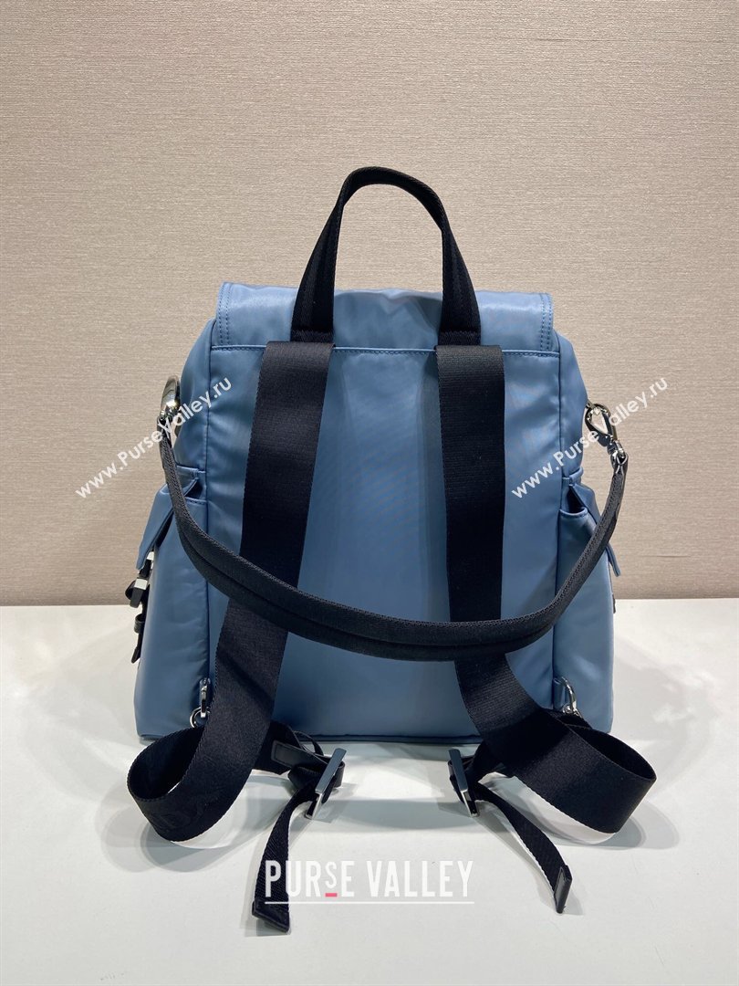 Prada Mens Explore Re-Nylon and leather backpack bag Blue 2026 2VZ118 (YZ-260410125)