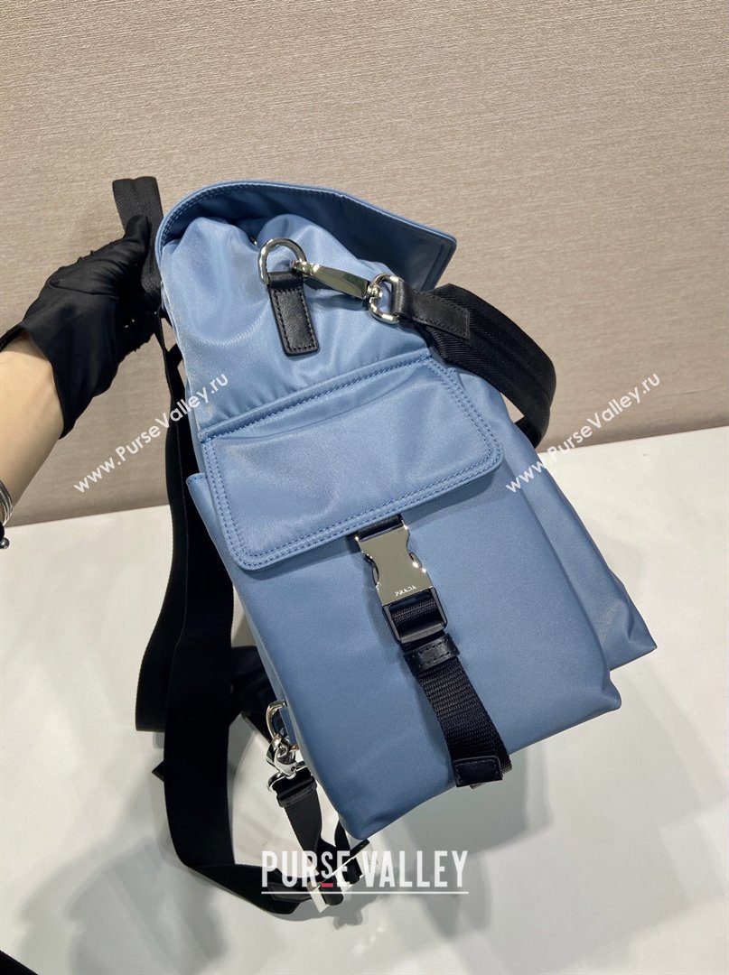 Prada Mens Explore Re-Nylon and leather backpack bag Blue 2026 2VZ118 (YZ-260410125)