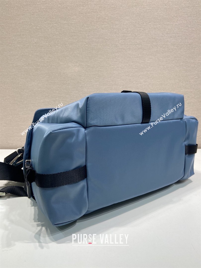 Prada Mens Explore Re-Nylon and leather backpack bag Blue 2026 2VZ118 (YZ-260410125)