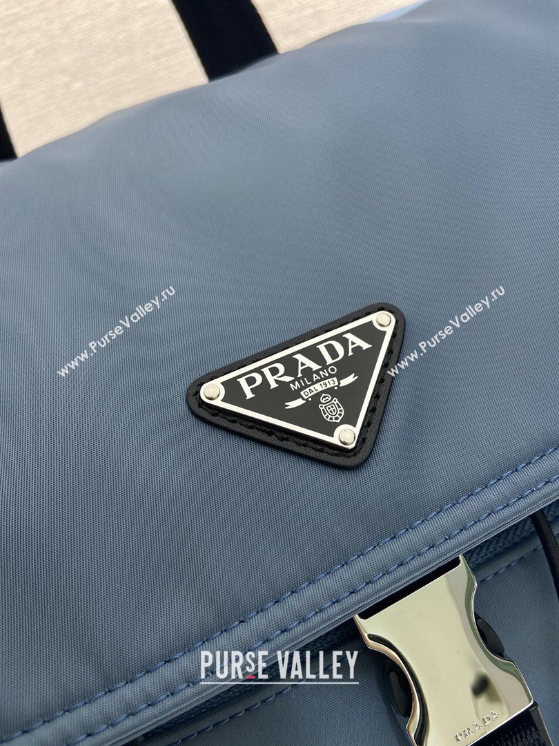 Prada Mens Explore Re-Nylon and leather backpack bag Blue 2026 2VZ118 (YZ-260410125)