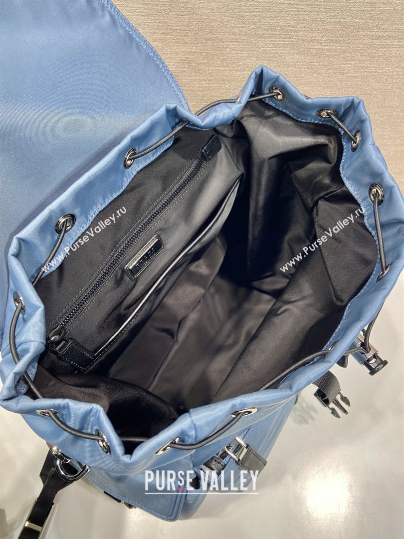 Prada Mens Explore Re-Nylon and leather backpack bag Blue 2026 2VZ118 (YZ-260410125)