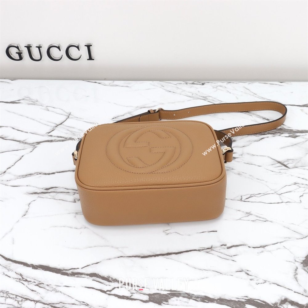 Gucci Soho Small Leather Interlocking G Tassel Disco Camera Bag Beige 308364 2024 (DLH-240828032)