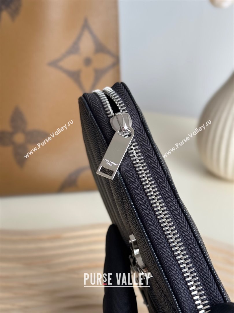 Saint Laurent Cassandre Matelasse Zip Around Wallet in Grained Leather 358094 Black/Silver 2025 (YY-250409060)