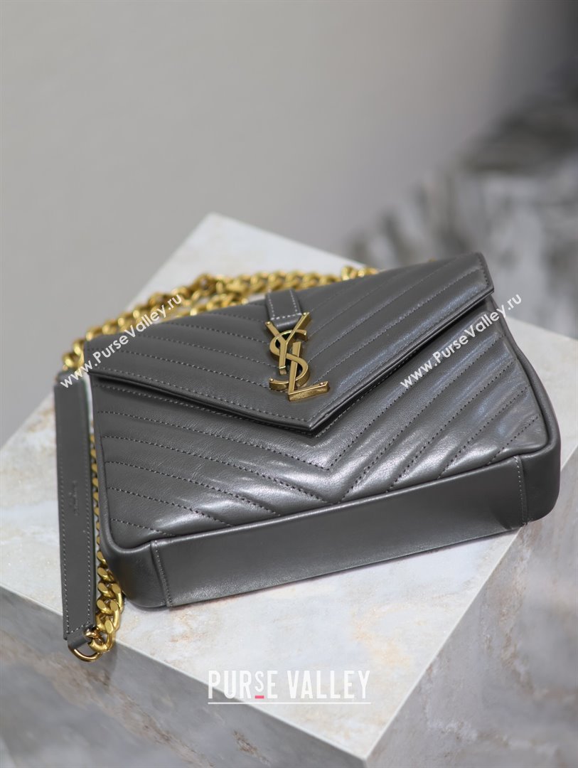 Saint Laurent Medium Monogram College Bag in Leather 392737 Dark Grey 2025 (YY-250520046)