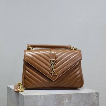 Saint Laurent Medium Monogram College Bag in Leather 392737 Brown 2025 (YY-250520044)