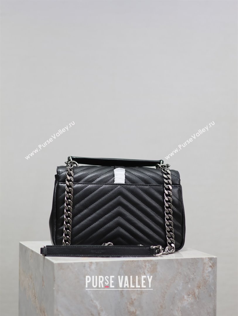 Saint Laurent Medium Monogram College Bag in Leather 392737 Black/Silver 2025 (YY-250520047)
