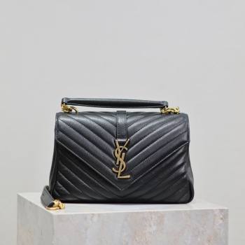 Saint Laurent Medium Monogram College Bag in Leather 392737 Black/Gold 2025 (YY-250520048)