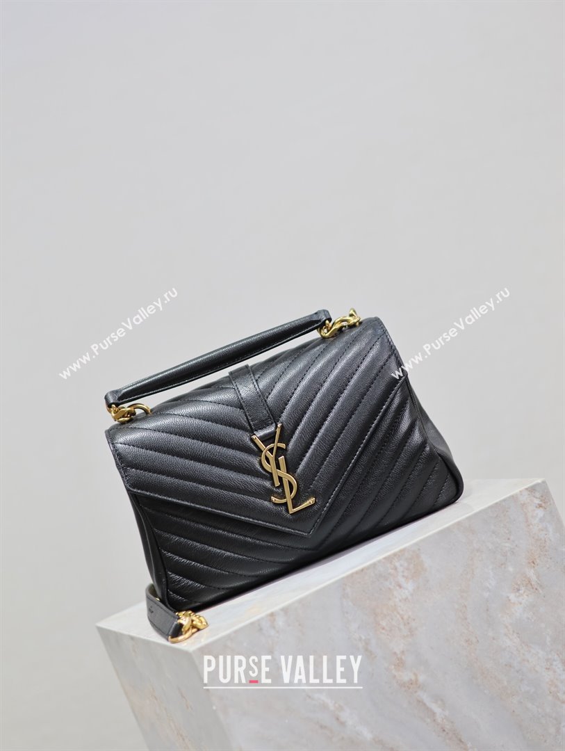 Saint Laurent Medium Monogram College Bag in Leather 392737 Black/Gold 2025 (YY-250520048)
