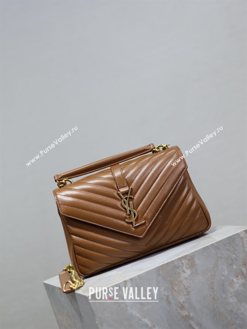 Saint Laurent Medium Monogram College Bag in Leather 392737 Brown 2025 (YY-250520044)