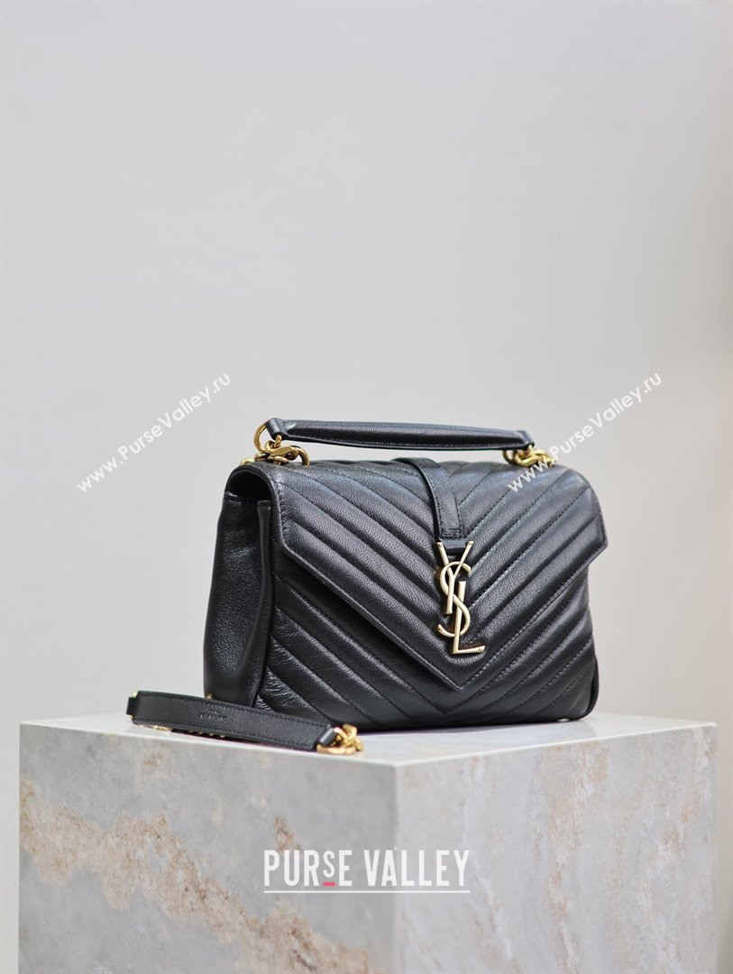 Saint Laurent Medium Monogram College Bag in Leather 392737 Black/Gold 2025 (YY-250520048)