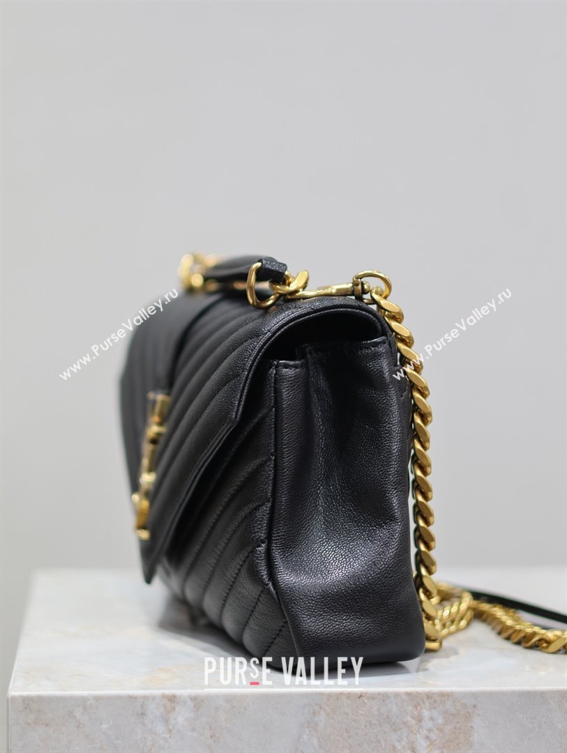 Saint Laurent Medium Monogram College Bag in Leather 392737 Black/Gold 2025 (YY-250520048)