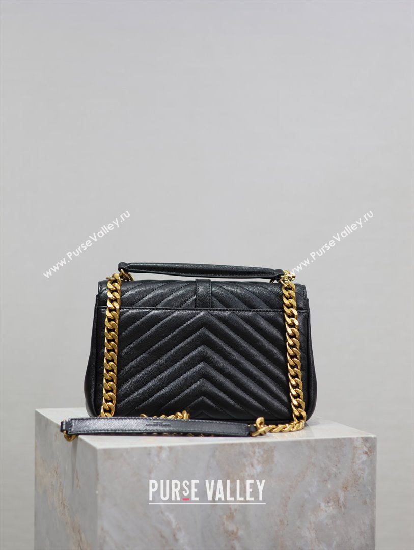 Saint Laurent Medium Monogram College Bag in Leather 392737 Black/Gold 2025 (YY-250520048)