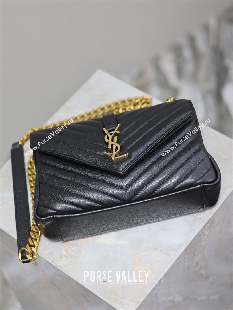 Saint Laurent Medium Monogram College Bag in Leather 392737 Black/Gold 2025 (YY-250520048)