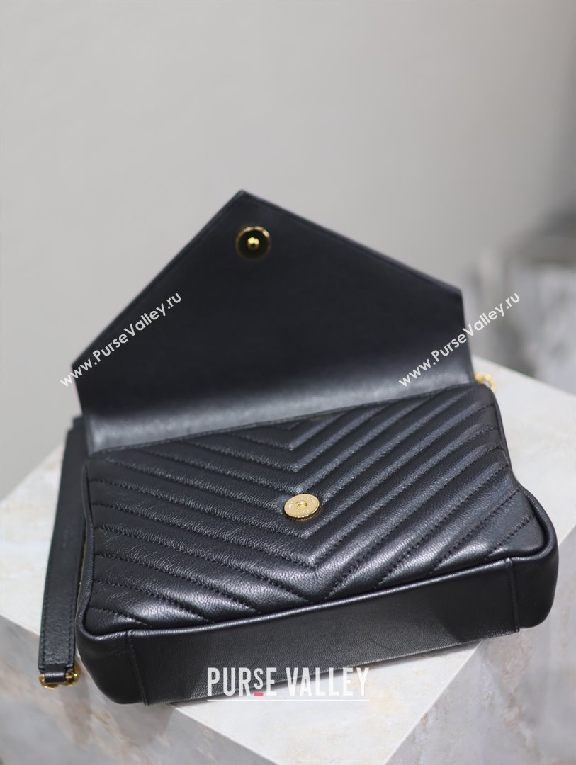 Saint Laurent Medium Monogram College Bag in Leather 392737 Black/Gold 2025 (YY-250520048)