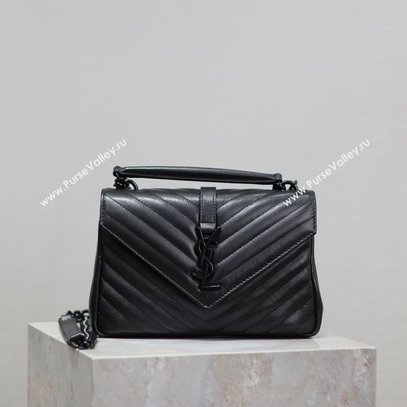 Saint Laurent Medium Monogram College Bag in Leather 392737 All Black 2025 (YY-250520049)