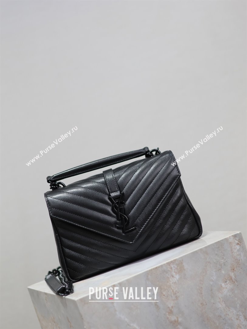 Saint Laurent Medium Monogram College Bag in Leather 392737 All Black 2025 (YY-250520049)