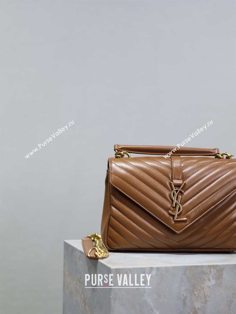 Saint Laurent Medium Monogram College Bag in Leather 392737 Brown 2025 (YY-250520044)