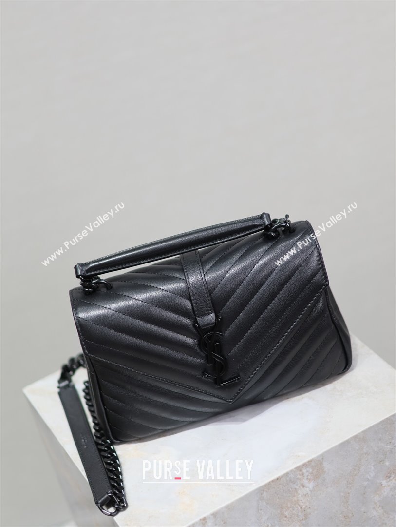 Saint Laurent Medium Monogram College Bag in Leather 392737 All Black 2025 (YY-250520049)