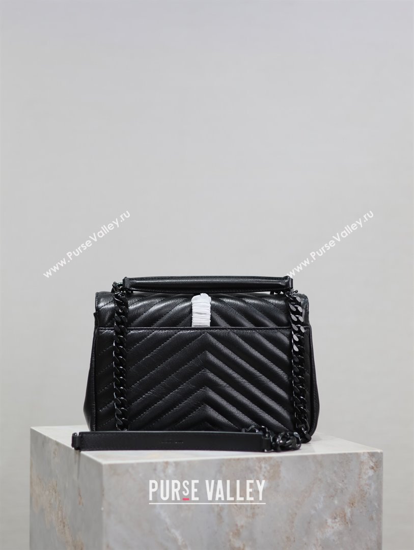 Saint Laurent Medium Monogram College Bag in Leather 392737 All Black 2025 (YY-250520049)