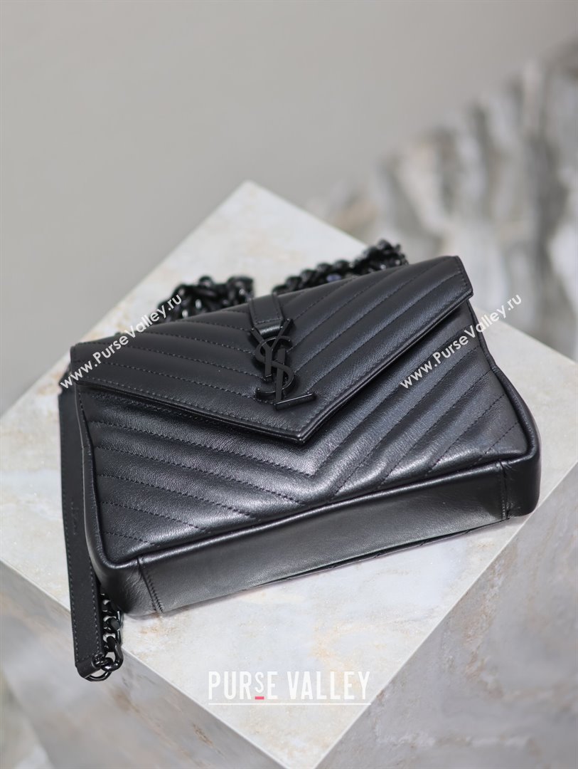 Saint Laurent Medium Monogram College Bag in Leather 392737 All Black 2025 (YY-250520049)