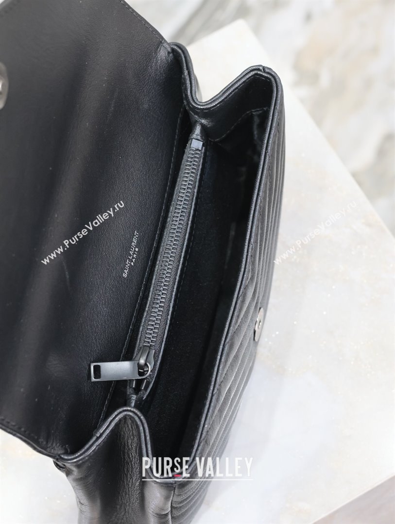 Saint Laurent Medium Monogram College Bag in Leather 392737 All Black 2025 (YY-250520049)