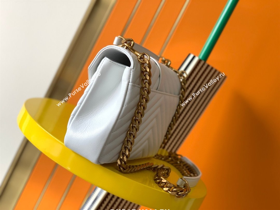 Saint Laurent Medium Monogram College Bag in Leather 392737 White 2025 (YY-250520050)