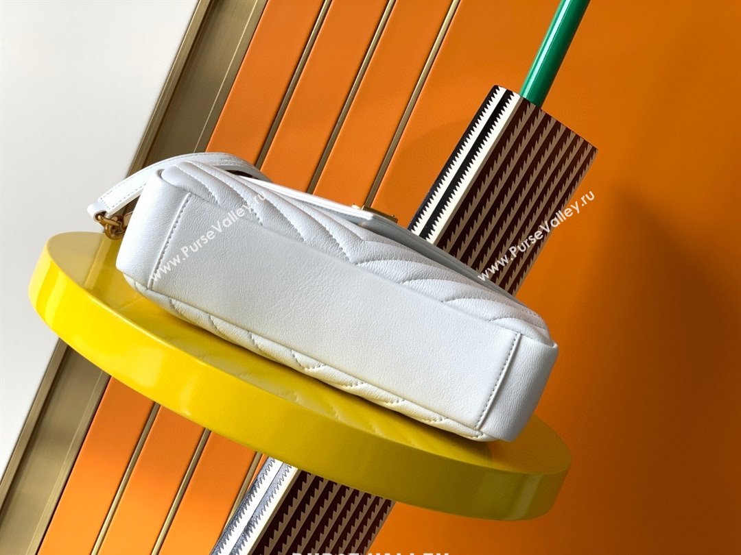 Saint Laurent Medium Monogram College Bag in Leather 392737 White 2025 (YY-250520050)