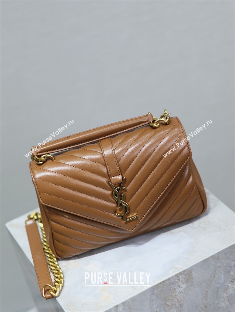 Saint Laurent Medium Monogram College Bag in Leather 392737 Brown 2025 (YY-250520044)