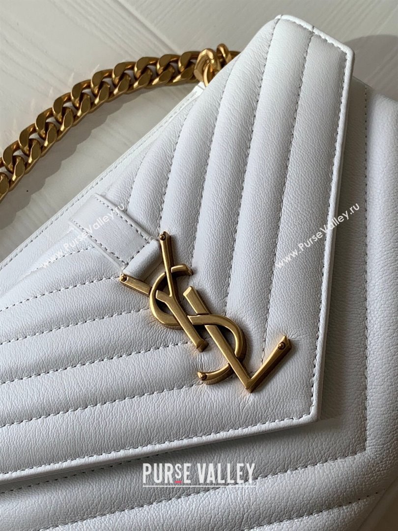 Saint Laurent Medium Monogram College Bag in Leather 392737 White 2025 (YY-250520050)