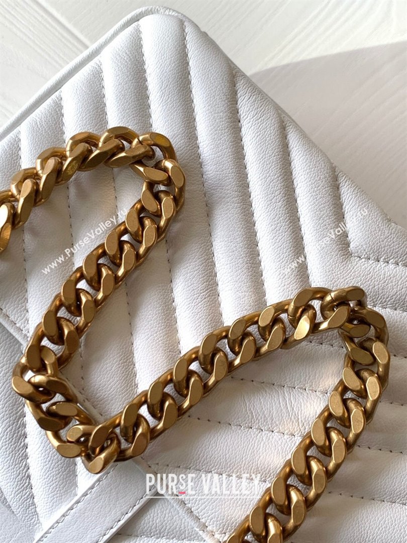 Saint Laurent Medium Monogram College Bag in Leather 392737 White 2025 (YY-250520050)