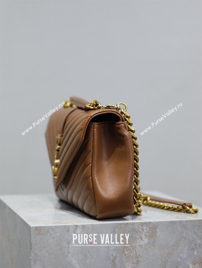 Saint Laurent Medium Monogram College Bag in Leather 392737 Brown 2025 (YY-250520044)